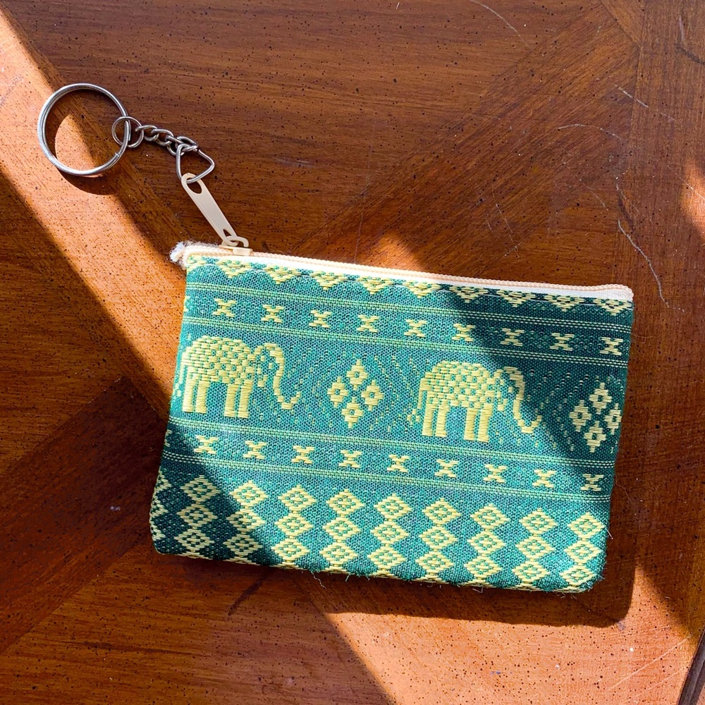 elephant coin pouch with key ring